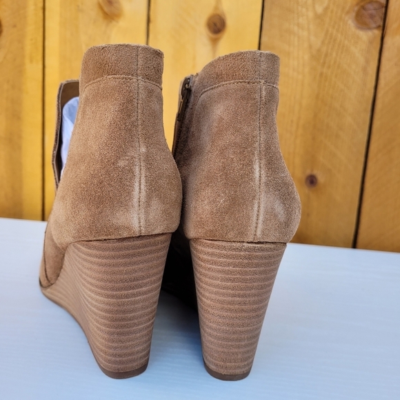 LUCKY BRAND SUEDE ANKLE WEDGE BOOTIES SZ 10 - Picture 8 of 16